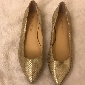 Ivanka Trump Gold Snakeskin Flats